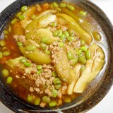 白ナスと枝豆のそぼろ煮